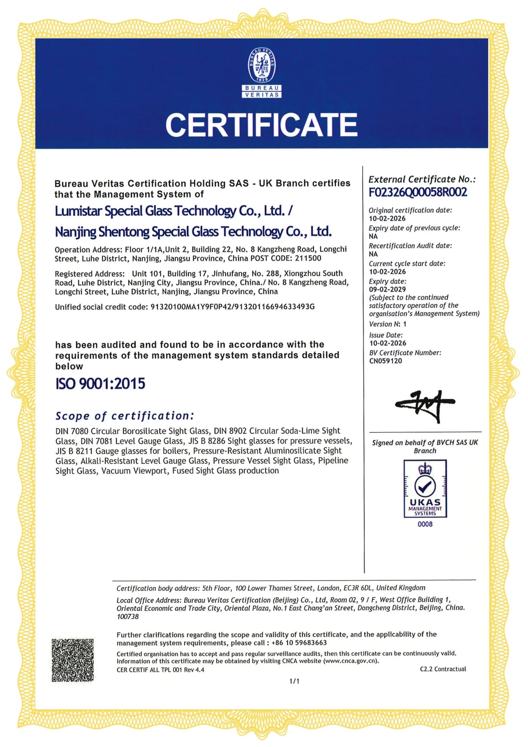ISO 9001-2015 by Bureau Veritas